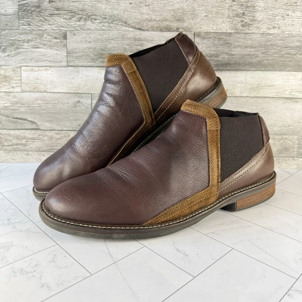 Naot Business Chukka Boots Men's Size 12 Brown Ankle Slip Resistant Shock Relief